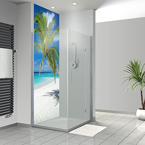 WANDFREUDE individuelle Duschrückwand Aluverbundplatte auf Maß (1 Stück - Traumstrand - Premium Matt Lack) – Dusche Wandverkleidung Duschwandverkleidung Duschrückwände