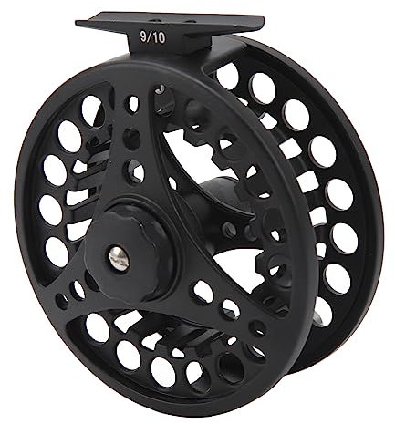 Pyhodi Fliegenfischerrolle, 9/10 Large Arbor Smooth Casting Fliegenrolle Leichte Smooth Drag 3-Lager-Mehrzweck-Fliegenrolle mit Linkshand-Retrieval-Konvertierung für Forellenbarsch,