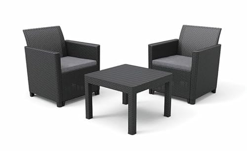 Keter 006 Claire Balkonstuhl-Set mit kleinem Tisch Orlando, Graphit/Cool Grey