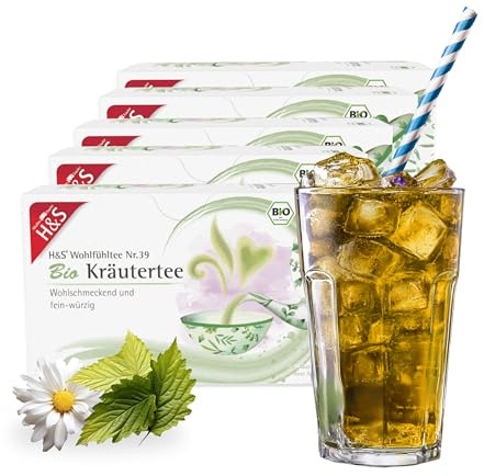 H&S Bio Kräutertee, 5 x 20 Beutel (à 1,5 g): Wohlschmeckende und bekömmliche Kräuter-Teemischung, 5er Pack