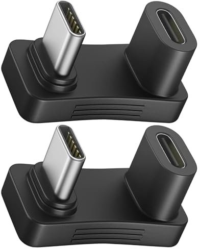 AOUZOVLI 2 StüCke USB C 180 Grad Adapter USB C U Adapter USB C 180 Grad USB C Winkelstecker 180 Grad USB C U Form Adapter USB C Winkel USB C Winkelstecker USB C Winkeladapter