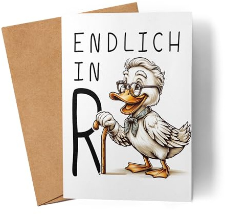 Lilavie-Design Endlich in Rente Alte Ente Karte Grußkarte - Scherzhaftes Pensionierungsgeschenk
