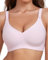 OXYIBRAS Comfort Bras for Women Wireless Non-Wired Support Women's Bra Smooth Seamless Womens Bras Soft V Neck Brassiere with Bra Extender Everyday Bra Pink M