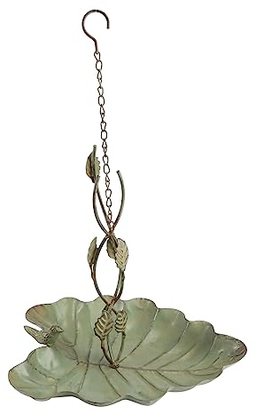 Sosoport 1stück Vintage Vogelhäuschen Aus Eisen Im Blattdesign Hängender Futterspender Für Wildvögel Und Gartendekoration Und Retro Für Garten Und Hinterhof