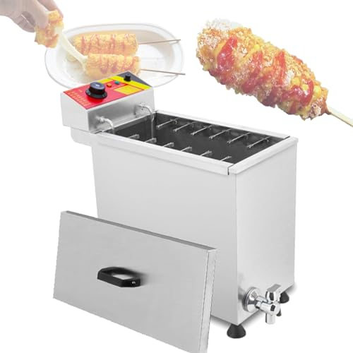 25L Commercial Electric Deep Fryer, Hot Dog Maker Machine Corn Dog Deep Fryer, 12pcs Sausage Frying Equipment, Adjustable Temperature - Perfect For Restaurant And Food Truck Business