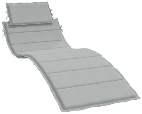 vidaXL Sonnenliegen-Auflage Melange Hellgrau 186x58x4 cm Stoff