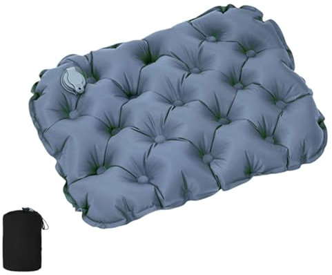 Ailan Nylon Outdoor aufblasbar für sportliche klappbare Sitzkissen Outdoor Outdoor aufblasbar Outdoor Folding Gesäß, Grau (Aufbewahrungstasche)