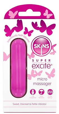 SKINS Silicone Rechargeable Bullet Vibrator - Rechargeable Mini Vibrator Bullet and Womens Sex Toys & Clitoral Vibrators for Women