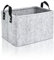 Raxfekro Cesta de almacenamiento de fieltro plegable, cesta de fieltro gris rectangular, bolsa de fieltro con dos asas suaves, para guardar ropa, accesorios, toallas y juguetes infantiles, grande, 39