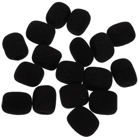 ULDIGI Microphone Protecting from Spit Covers Lavalier Black Sponge 100pcs Windproof Guard Protective Headset Microphone Parts Suitable for Recording and Interviews
