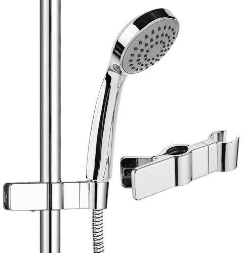 Duschkopf Halterung,Verstellbar Duschkopfhalter 22-25mm,35° Verstellbarer Brausehalter,Legierungen Duschkopf Halterungen ohne Bohren,für Handbrause oder Duschkopf für Badezimmer,Leichte Installation