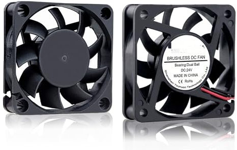 QKFTCSDW 2 pièces 60 mm 6015 5 V 12 V 24 V Brushless USB 2 PIN DC Ventilateur de Refroidissement 60 x 60 x 15 mm 6015 6 cm pour Refroidissement du boîtier du processeur de l'ordinateur (5 V Sleeve