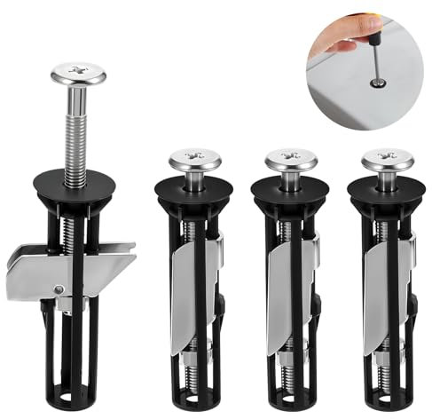 AOZUO 4 Stück WC Sitz Befestigung, WC Deckel Kloschüssel WC Scharniere Universelles Befestigungsset Toilettendeckel Halterung Befestigung Schrauben Ersatzteile Für WC Sitz