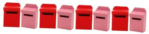 DIYEAH 4 Ensembles Modèle De Boîte Aux Lettres Mini Trousse Porte Jouets Maison Décor De Petite Figurine Boîte Aux Lettres pour La Décoration Boîte Aux Lettres en Bois 2 Pièces * 4