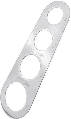 Ainkou Herramienta de medición de espaguetis de acero inoxidable de 4 agujeros, herramienta de medición de pasta resistente, herramienta de medición de cocina para control de porciones de fideos