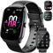 Montre Connectée Femme Homme, avec Appel Bluetooth, 1.95HD Ecran Incurvé Smartwatch, 110+ Sportifs Montre Podomètre, Sommeil/Cardiofrequencemetre Montre Sport, IP68 Étanche pour Android iOS, Noir