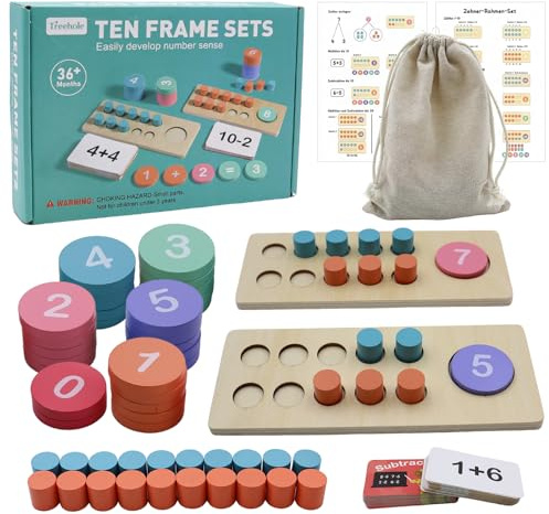 Montessori Mathe Spielzeug Holz Zahlen Lernen Lernspielzeug Montessori Mathematik Lernspiele Lernen Zahl und Zählung Motorikspielzeug für Kinder 2-6 Jahre