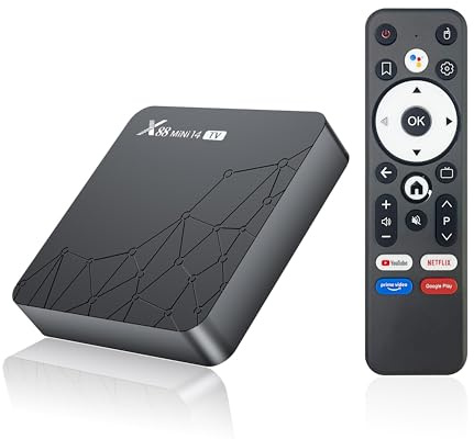 TV Box Android 14.0, HD 8K Android Box Rockchip RK3518mini Chip RAM 2G ROM 32G Support 1080p 2k 4k WiFi6 Enternet 10/100M Bluetooth 5.0 USB3.0 Supports 3D Smart TV Box with Voice Remote Control