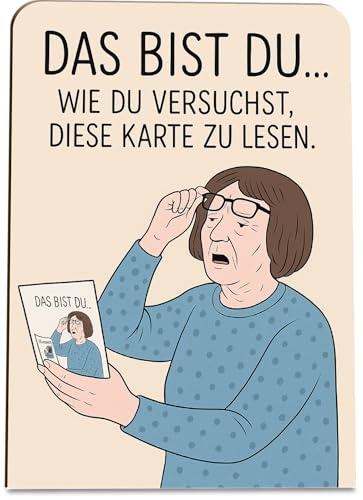 Lustige Geburtstagskarten für Frauen: Versuchst zu lesen Frau Holzkarte - Geburtstagskarte - Geburtstagskarte lustig, Lustige Geburtstagskarte, Frau Geschenk, Geburtstagsgeschenk für Frauen und Oma