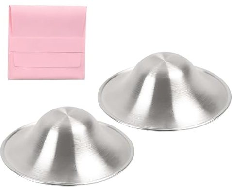 Silver Nipple Shields for Bteastfeeding 925 Sterling Nickel Free Silver Nursing Cups for Sensitive Nipples Protection Essentials Breast Shields for Nursing Newborns Guards and Pads Soothe Sore 2PCS