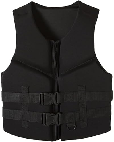 ALEPXS Salvagente per Adulti Salvagente ad Alta galleggiabilità Aiuto al galleggiamento Regolabile per Kayak Paddle Snorkel Sport Acquatici(Black,XXL)