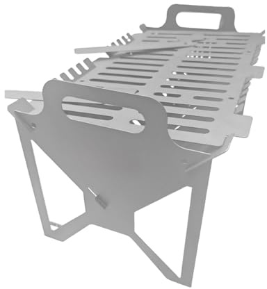 Slot Grill Bbq, Slot Grill - Klappbare Bbq Grills, Tragbarer Grill - Campinggrill für einfache Lagerung edelstahl, keine Installation erforderlich, für touren, strände, campen, Outdoor-Kochen (a)