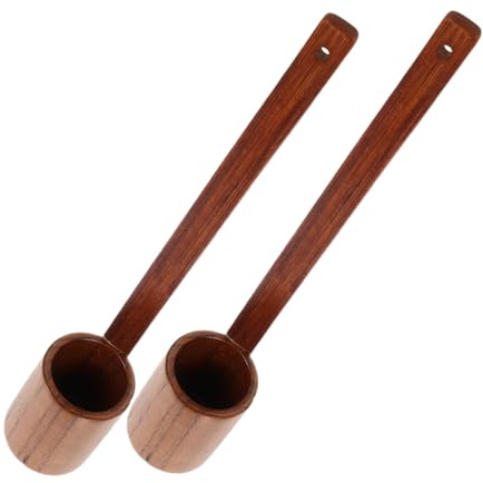 Zerodeko 2piezas Cuchara De Madera Para Vino Vintage Cuchara Medidora Mango Para Servir Vino Cerveza o Aceite Fiestas De Cocina