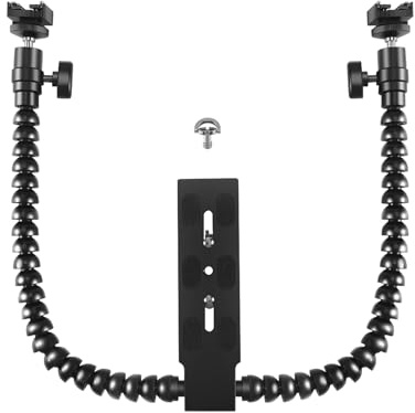 Wadakada Soporte de Montaje de Soporte de Flash de Zapata Flexible de Doble Brazo para Accesorios de CáMara Macro Shot