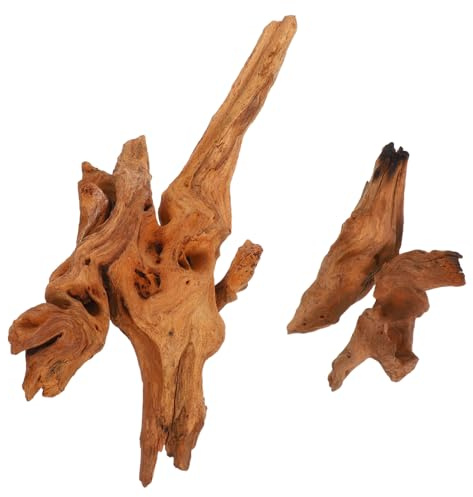 GALPADA 2pcs Natural Driftwood Decoration for Aquarium Wood Branches Fish Tank Decorative Stump for Freshwater Tanks and Reptile Terrariums
