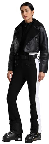 GSOU SNOW Women Ski Suit One Piece Independent Lamb Fleece Ski Jacket Waterproof Snowsuit Snowboard Jumpsuit Insulated Black White