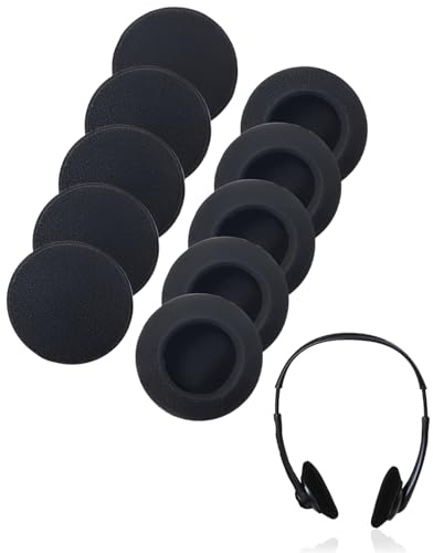 YIPFEN 10 Pezzi Copri Cuffie 30mm Neri in Schiuma Morbida – Cuscinetti di Ricambio per Auricolari, Max Comfort & Suono Ottimale