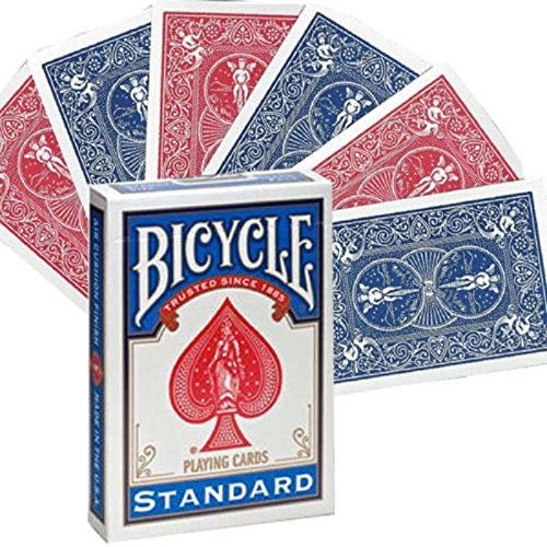 Bicycle Spielkarten, rot blau, Poker-Größe, doppelte Rückseite, werksseitig versiegelt, Magic Gaff Karten