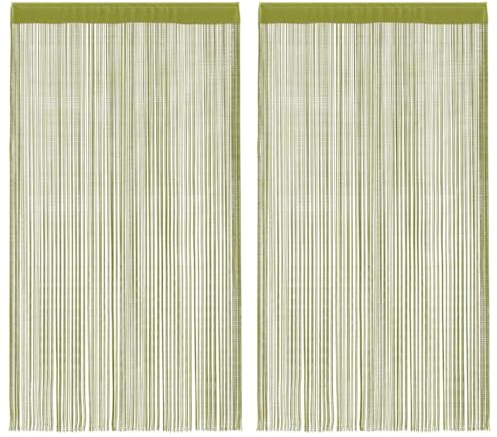 vidaXL Fadenvorhänge 2 STK. 140 x 250 cm Grün