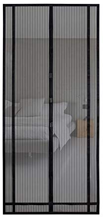 Sekey Fliegengitter Balkontür zuschneidbar – Magnet & selbstklebend, ohne Bohren | Insektenschutzvorhang für Balkon-, Terrassen- und Zimmertüren, 100x220 cm, Schwarz