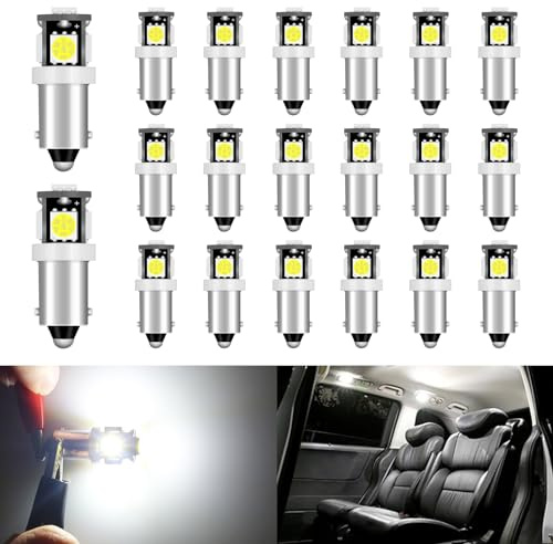 Defvnsy T11 BA9S - Bombillas LED para T4W BA9 53 57, 12 V, color blanco, bombillas interiores de coche 5050 5SMD, para lámpara de lectura, iluminación de matrícula, luces de posición lateral,