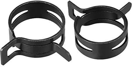 uxcell Steel Band Clamp 26mm Inner Dia Fit 27.5-30mm OD Hose Spring Band Type Action Fuel Line Silicone Tube Clip Clamp Black 5Pcs