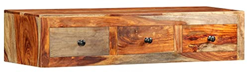 vidaXL Akazie-Holz Massiv Wand Konsolentisch mit 3 Schubladen Wandregal Konsole Beistelltisch Flurtisch Frisiertisch 100x25x20cm