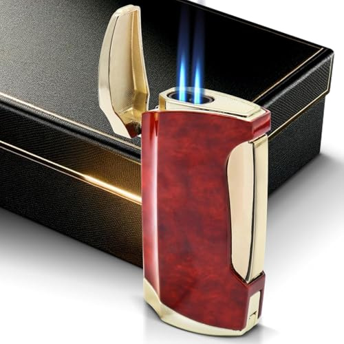 Navpeak Refillable Butane Jet Flame Lighter – Windproof Torch with Adjustable Blue Flame, Durable Metal Body (Butane Not Included)