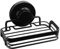 Cornat T3402761 T3402761-Soporte para jabón 3 en 1, Cesta de Rejilla Estable, 3 Opciones de fijación con Ventosa, Almohadilla Adhesiva y Taladro, Color, Negro (Mate)