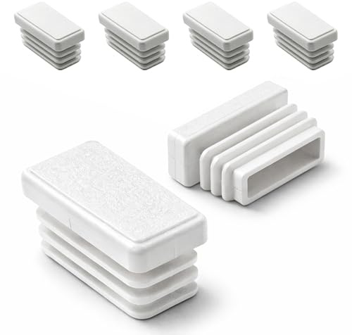 Ajile - Kunststoff Lamellen-Stopfen für Rechteckrohre mit 30x15 mm Aussenmass und 1,0-2,5 mm Wanddicke Weiß - 4 Stck. - EPH206