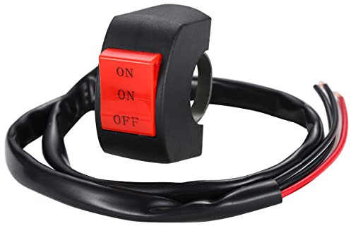 Greluma Manubrio Moto da 22 mm (7/8), Interruttore Faro e Fendinebbia Universale, Montaggio Manubrio a 3 Fili per Accensione/Spegnimento