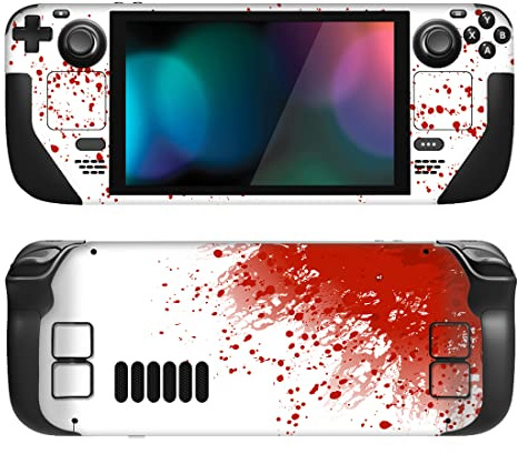 PlayVital Full Set Schutz Skin Decal für Steam Deck, Schutzfolie Sticker | Für Steam Deck LCD & OLED Handheld Gaming PC, Vinyl-Decal-Folie, Faceplate-Klebefolie, individuelle Sticker, Blutspritzer