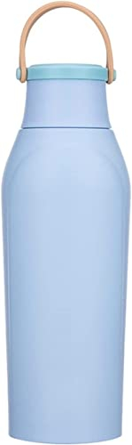 Wasserflaschen Trinkflasche Sportflasche 400 Ml Tragbarer Becher Für Outdoor-Sportarten Mit Doppelschichtiger Vakuum-304-Edelstahlisolierungs-Wasserflasche Mit Griff Wasserflasche ( Color : Ha785-sky