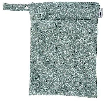 avo + cado Nasstasche Duo (M) mit Trockenfach - Wasser- und geruchsdicht - Größe: 29 x 40 cm - Schwimmbeutel, Wäschebeutel, Windelbeutel, Kulturbeutel (Kräuter)