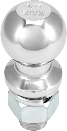 QWORK® Gancio traino sfera trattore, testa a sfera da 50 mm, sfera di traino, vite Ø25 mm