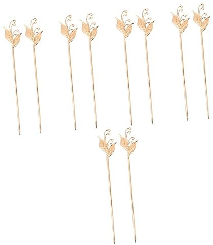 10 Piezas Horquilla Hanfu Palillos Chinos Para El Cabello Palos De Pelo Japoneses De Madera Chal De Pinza De Pelo Pinzas Para El Cabello Vintage Pasadores Cobre Clásico Novia Ébano