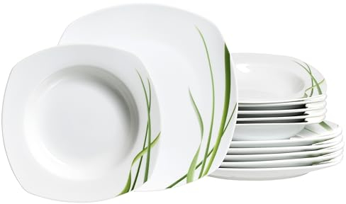 Ritzenhoff & Breker Gianna Service de table 12 pièces en porcelaine Blanc