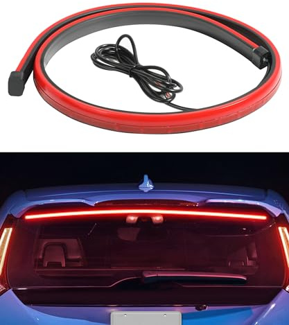 RACOONA 35 inch 3rd Brake LED DC12V Flexible High Mount Stop Light, Universal Red Truck SUV RV Brake Light Strip