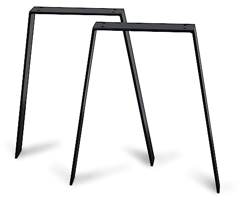 ModernLOFTart Tischbeine Metall Tischkufen 2 Stück in V Form - Tischgestell Metall aus 1cm Dickem Flachstahl Gefertigt - Tischfüße für Esstisch, Schreibtischbeine, Konferenztisch Füße