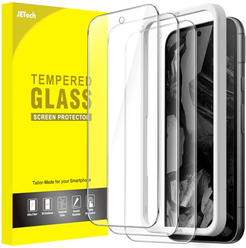 JETech Pellicola Protettiva per Google Pixel 8a, 3 Pezzi | Vetro Temperato 9H, HD Trasparente, Protezione Antigraffio, Strumento Installazione Facile
